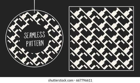 Abstract concept vector monochrome geometric pattern. Black and white minimal background. Creative illustration template. Seamless stylish texture. For wallpaper, surface, web design, textile, decor