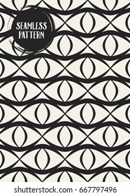 Abstract concept vector monochrome geometric pattern. Black and white minimal background. Creative illustration template. Seamless stylish texture. For wallpaper, surface, web design, textile, decor