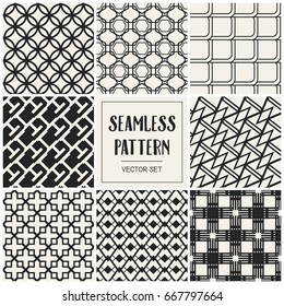 Abstract concept vector monochrome geometric pattern. Black and white minimal background. Creative illustration template. Seamless stylish texture. For wallpaper, surface, web design, textile, decor