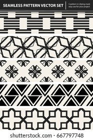 Abstract concept vector monochrome geometric pattern. Black and white minimal background. Creative illustration template. Seamless stylish texture. For wallpaper, surface, web design, textile, decor