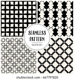 Abstract concept vector monochrome geometric pattern. Black and white minimal background. Creative illustration template. Seamless stylish texture. For wallpaper, surface, web design, textile, decor