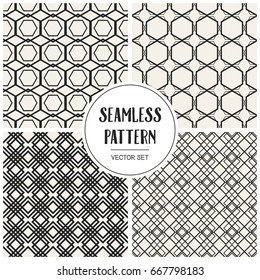 Abstract concept vector monochrome geometric pattern. Black and white minimal background. Creative illustration template. Seamless stylish texture. For wallpaper, surface, web design, textile, decor