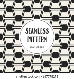 Abstract concept vector monochrome geometric pattern. Black and white minimal background. Creative illustration template. Seamless stylish texture. For wallpaper, surface, web design, textile, decor