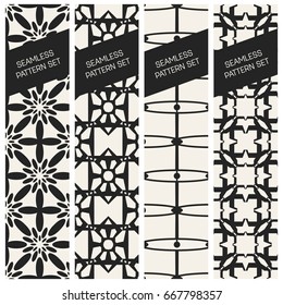 Abstract concept vector monochrome geometric pattern. Black and white minimal background. Creative illustration template. Seamless stylish texture. For wallpaper, surface, web design, textile, decor