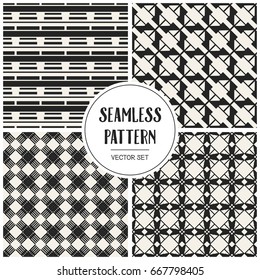 Abstract concept vector monochrome geometric pattern. Black and white minimal background. Creative illustration template. Seamless stylish texture. For wallpaper, surface, web design, textile, decor
