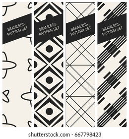 Abstract concept vector monochrome geometric pattern. Black and white minimal background. Creative illustration template. Seamless stylish texture. For wallpaper, surface, web design, textile, decor