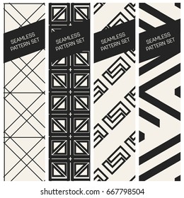 Abstract concept vector monochrome geometric pattern. Black and white minimal background. Creative illustration template. Seamless stylish texture. For wallpaper, surface, web design, textile, decor