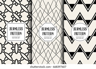 Abstract concept vector monochrome geometric pattern. Black and white minimal background. Creative illustration template. Seamless stylish texture. For wallpaper, surface, web design, textile, decor