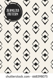 Abstract concept vector monochrome geometric pattern. Black and white minimal background. Creative illustration template. Seamless stylish texture. For wallpaper, surface, web design, textile, decor