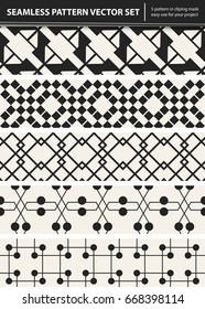 Abstract concept vector monochrome geometric pattern. Black and white minimal background. Creative illustration template. Seamless stylish texture. For wallpaper, surface, web design, textile, decor