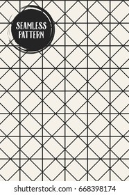 Abstract concept vector monochrome geometric pattern. Black and white minimal background. Creative illustration template. Seamless stylish texture. For wallpaper, surface, web design, textile, decor