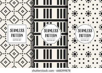 Abstract concept vector monochrome geometric pattern. Black and white minimal background. Creative illustration template. Seamless stylish texture. For wallpaper, surface, web design, textile, decor