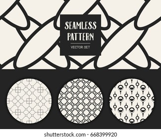 Abstract concept vector monochrome geometric pattern. Black and white minimal background. Creative illustration template. Seamless stylish texture. For wallpaper, surface, web design, textile, decor