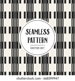 Abstract concept vector monochrome geometric pattern. Black and white minimal background. Creative illustration template. Seamless stylish texture. For wallpaper, surface, web design, textile, decor