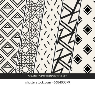 Abstract concept vector monochrome geometric pattern. Black and white minimal background. Creative illustration template. Seamless stylish texture. For wallpaper, surface, web design, textile, decor