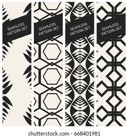 Abstract concept vector monochrome geometric pattern. Black and white minimal background. Creative illustration template. Seamless stylish texture. For wallpaper, surface, web design, textile, decor