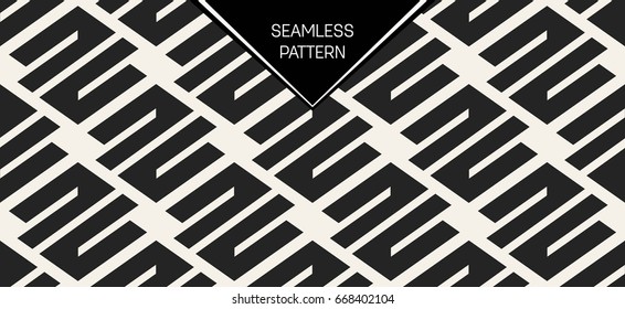 Abstract concept vector monochrome geometric pattern. Black and white minimal background. Creative illustration template. Seamless stylish texture. For wallpaper, surface, web design, textile, decor