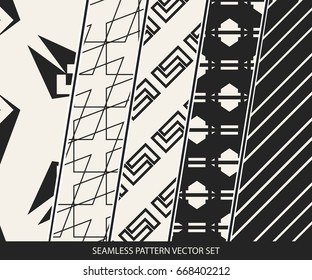 Abstract concept vector monochrome geometric pattern. Black and white minimal background. Creative illustration template. Seamless stylish texture. For wallpaper, surface, web design, textile, decor