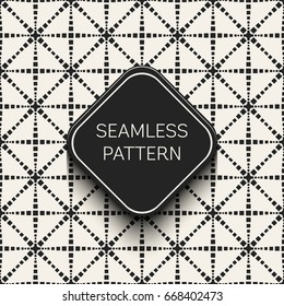 Abstract concept vector monochrome geometric pattern. Black and white minimal background. Creative illustration template. Seamless stylish texture. For wallpaper, surface, web design, textile, decor