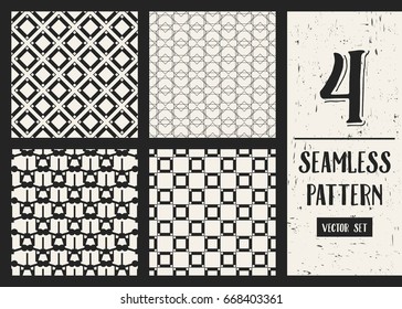 Abstract concept vector monochrome geometric pattern. Black and white minimal background. Creative illustration template. Seamless stylish texture. For wallpaper, surface, web design, textile, decor
