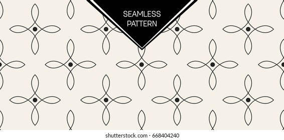 Abstract concept vector monochrome geometric pattern. Black and white minimal background. Creative illustration template. Seamless stylish texture. For wallpaper, surface, web design, textile, decor