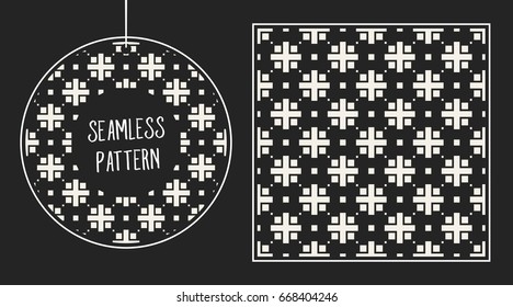 Abstract concept vector monochrome geometric pattern. Black and white minimal background. Creative illustration template. Seamless stylish texture. For wallpaper, surface, web design, textile, decor