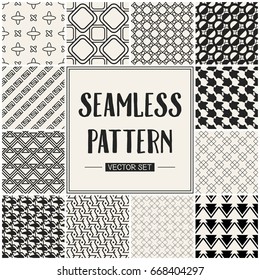 Abstract concept vector monochrome geometric pattern. Black and white minimal background. Creative illustration template. Seamless stylish texture. For wallpaper, surface, web design, textile, decor