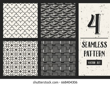 Abstract concept vector monochrome geometric pattern. Black and white minimal background. Creative illustration template. Seamless stylish texture. For wallpaper, surface, web design, textile, decor
