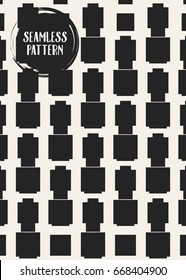 Abstract concept vector monochrome geometric pattern. Black and white minimal background. Creative illustration template. Seamless stylish texture. For wallpaper, surface, web design, textile, decor