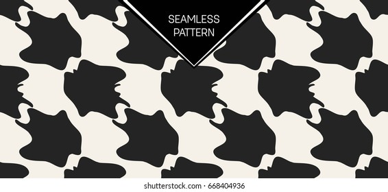 Abstract concept vector monochrome geometric pattern. Black and white minimal background. Creative illustration template. Seamless stylish texture. For wallpaper, surface, web design, textile, decor
