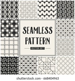 Abstract concept vector monochrome geometric pattern. Black and white minimal background. Creative illustration template. Seamless stylish texture. For wallpaper, surface, web design, textile, decor