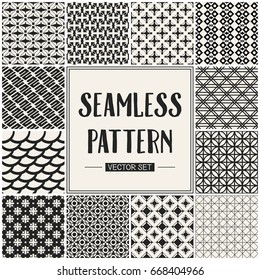 Abstract concept vector monochrome geometric pattern. Black and white minimal background. Creative illustration template. Seamless stylish texture. For wallpaper, surface, web design, textile, decor