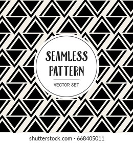 Abstract concept vector monochrome geometric pattern. Black and white minimal background. Creative illustration template. Seamless stylish texture. For wallpaper, surface, web design, textile, decor