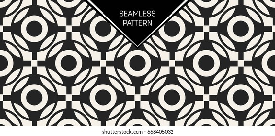 Abstract concept vector monochrome geometric pattern. Black and white minimal background. Creative illustration template. Seamless stylish texture. For wallpaper, surface, web design, textile, decor