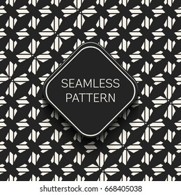 Abstract concept vector monochrome geometric pattern. Black and white minimal background. Creative illustration template. Seamless stylish texture. For wallpaper, surface, web design, textile, decor