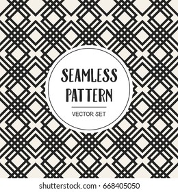 Abstract concept vector monochrome geometric pattern. Black and white minimal background. Creative illustration template. Seamless stylish texture. For wallpaper, surface, web design, textile, decor