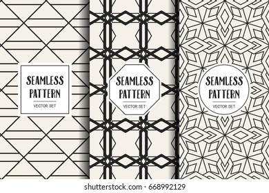 Abstract concept vector monochrome geometric pattern. Black and white minimal background. Creative illustration template. Seamless stylish texture. For wallpaper, surface, web design, textile, decor