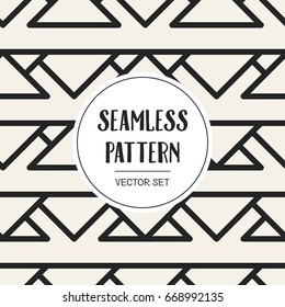 Abstract concept vector monochrome geometric pattern. Black and white minimal background. Creative illustration template. Seamless stylish texture. For wallpaper, surface, web design, textile, decor