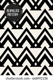 Abstract concept vector monochrome geometric pattern. Black and white minimal background. Creative illustration template. Seamless stylish texture. For wallpaper, surface, web design, textile, decor