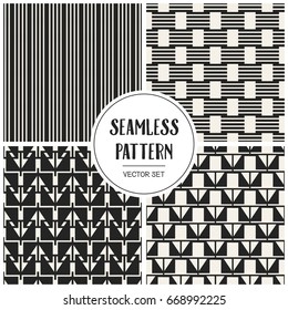 Abstract concept vector monochrome geometric pattern. Black and white minimal background. Creative illustration template. Seamless stylish texture. For wallpaper, surface, web design, textile, decor