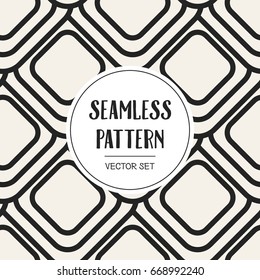 Abstract concept vector monochrome geometric pattern. Black and white minimal background. Creative illustration template. Seamless stylish texture. For wallpaper, surface, web design, textile, decor