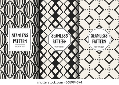 Abstract concept vector monochrome geometric pattern. Black and white minimal background. Creative illustration template. Seamless stylish texture. For wallpaper, surface, web design, textile, decor