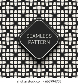Abstract concept vector monochrome geometric pattern. Black and white minimal background. Creative illustration template. Seamless stylish texture. For wallpaper, surface, web design, textile, decor