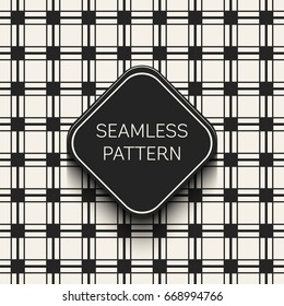 Abstract concept vector monochrome geometric pattern. Black and white minimal background. Creative illustration template. Seamless stylish texture. For wallpaper, surface, web design, textile, decor