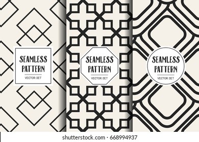 Abstract concept vector monochrome geometric pattern. Black and white minimal background. Creative illustration template. Seamless stylish texture. For wallpaper, surface, web design, textile, decor