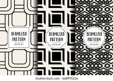 Abstract concept vector monochrome geometric pattern. Black and white minimal background. Creative illustration template. Seamless stylish texture. For wallpaper, surface, web design, textile, decor