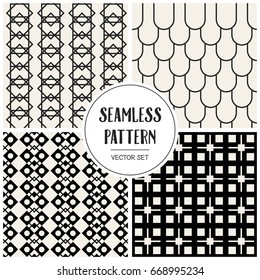 Abstract concept vector monochrome geometric pattern. Black and white minimal background. Creative illustration template. Seamless stylish texture. For wallpaper, surface, web design, textile, decor