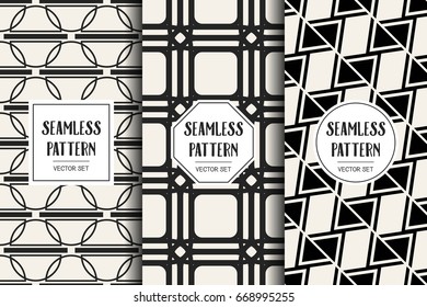 Abstract concept vector monochrome geometric pattern. Black and white minimal background. Creative illustration template. Seamless stylish texture. For wallpaper, surface, web design, textile, decor