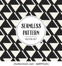 Abstract concept vector monochrome geometric pattern. Black and white minimal background. Creative illustration template. Seamless stylish texture. For wallpaper, surface, web design, textile, decor