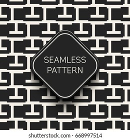 Abstract concept vector monochrome geometric pattern. Black and white minimal background. Creative illustration template. Seamless stylish texture. For wallpaper, surface, web design, textile, decor